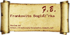 Frankovits Boglárka névjegykártya